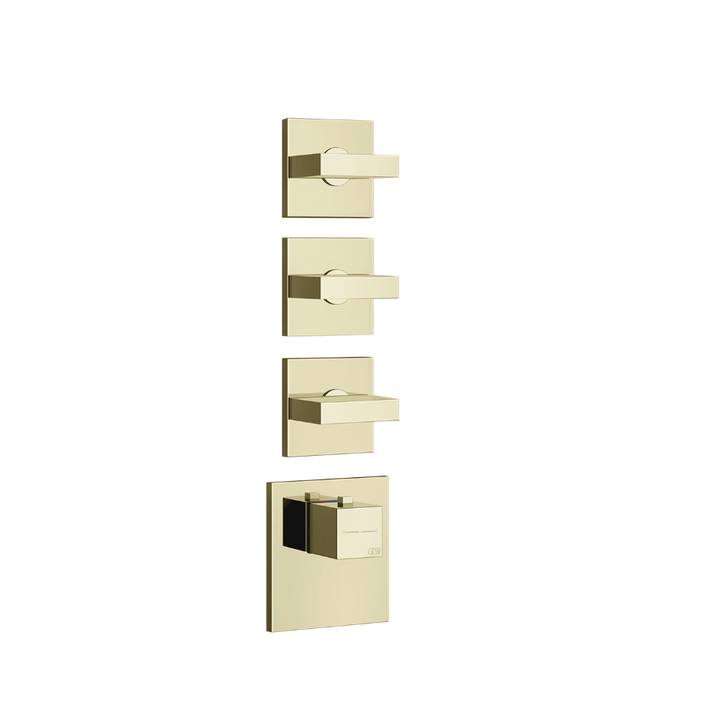 Rettangolo Wellness Thermostatic Shower Mixer with 3 Stop Valves Showers GESSI Brass PVD