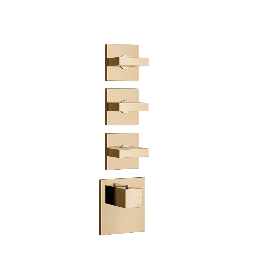 Rettangolo Wellness Thermostatic Shower Mixer with 3 Stop Valves Showers GESSI Warm Bronze PVD