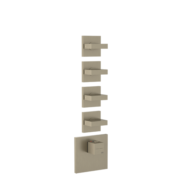 Rettangolo Wellness Thermostatic Shower Mixer Showers GESSI Finox Brushed Nickel