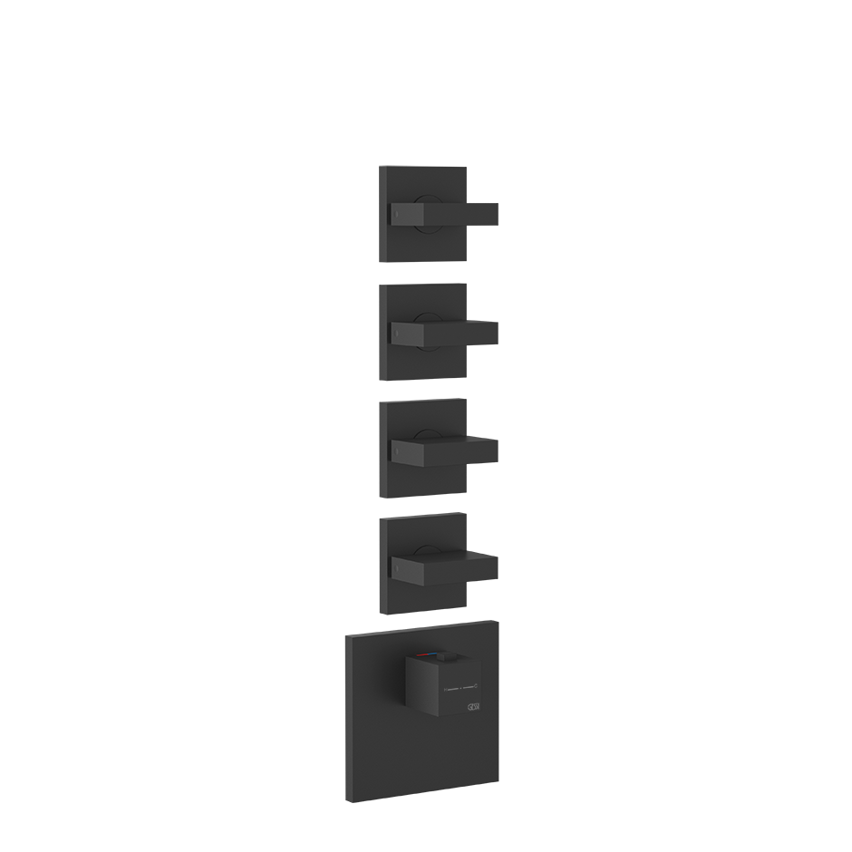 Rettangolo Wellness Thermostatic Shower Mixer Showers GESSI Matte Black