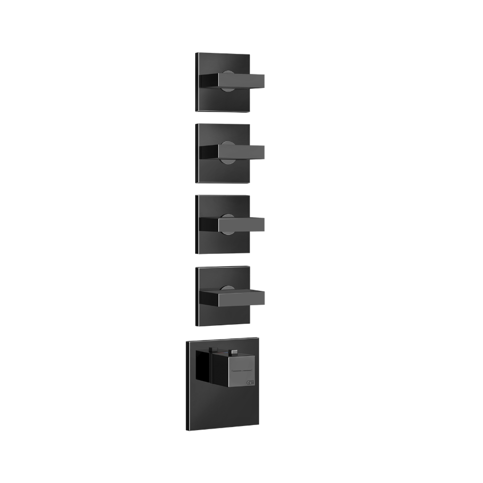 Rettangolo Wellness Thermostatic Shower Mixer Showers GESSI Black Metal PVD