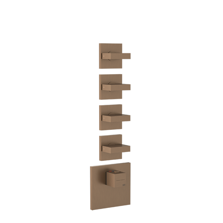 Rettangolo Wellness Thermostatic Shower Mixer Showers GESSI Copper Brushed PVD