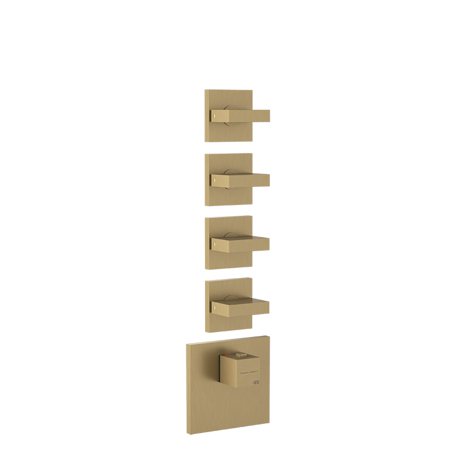 Rettangolo Wellness Thermostatic Shower Mixer Showers GESSI Warm Bronze Brushed PVD