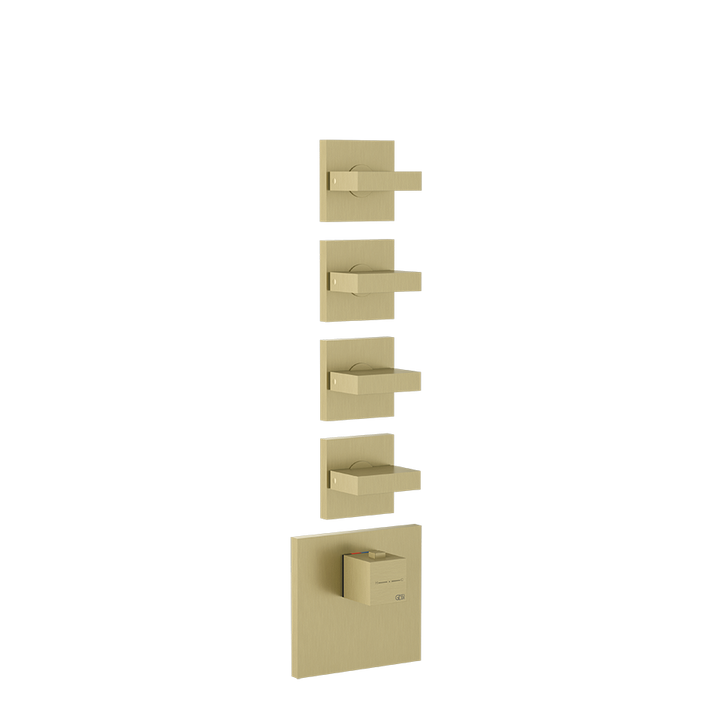 Rettangolo Wellness Thermostatic Shower Mixer Showers GESSI Brass Brushed PVD