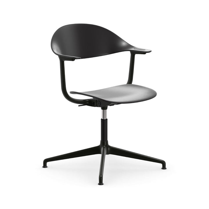 Mynt Plastic Task Chair Chairs Vitra Basic Dark Deep Black Powder Coated Aluminum 4-Star Base