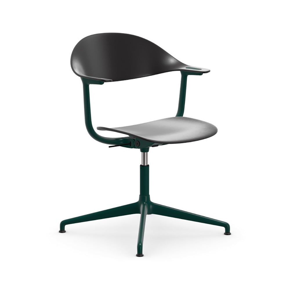 Mynt Plastic Task Chair Chairs Vitra Basic Dark Bottle Green Powder Coated Aluminum 4-Star Base
