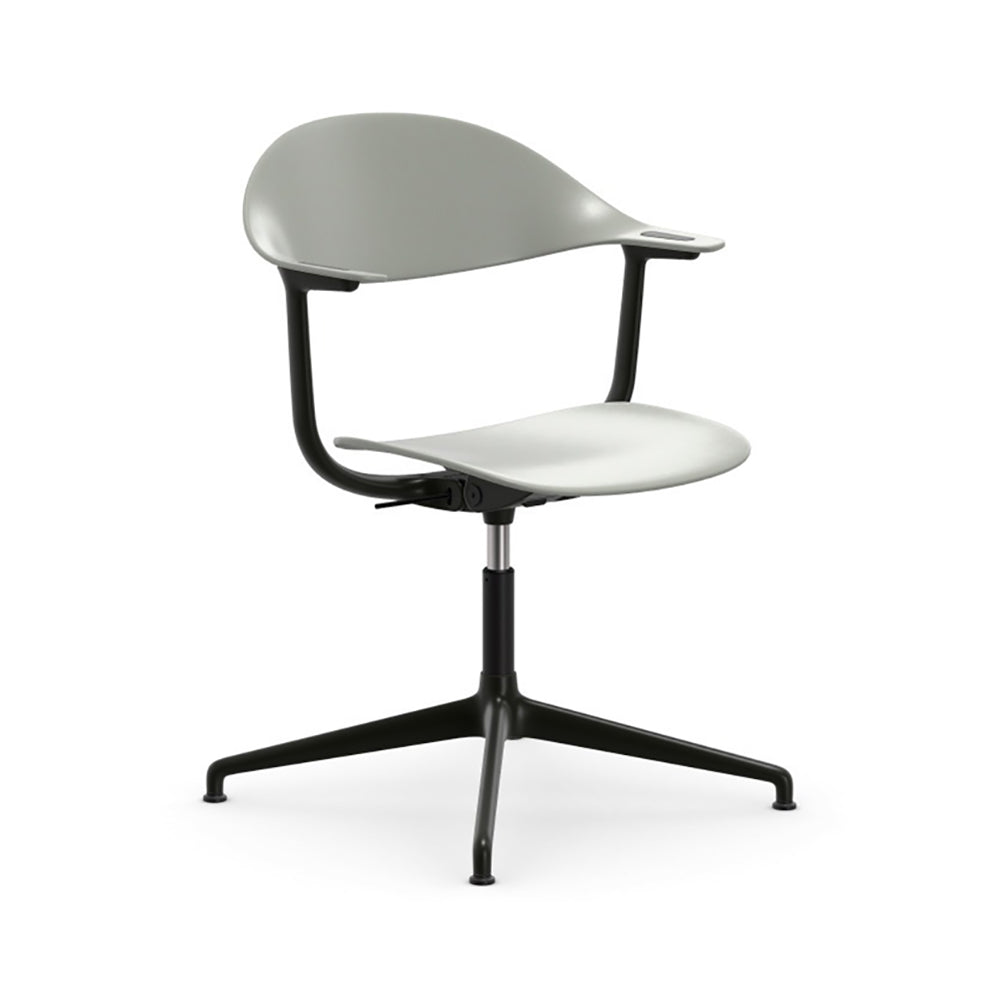 Mynt Plastic Task Chair Chairs Vitra Grey Deep Black Powder Coated Aluminum 4-Star Base