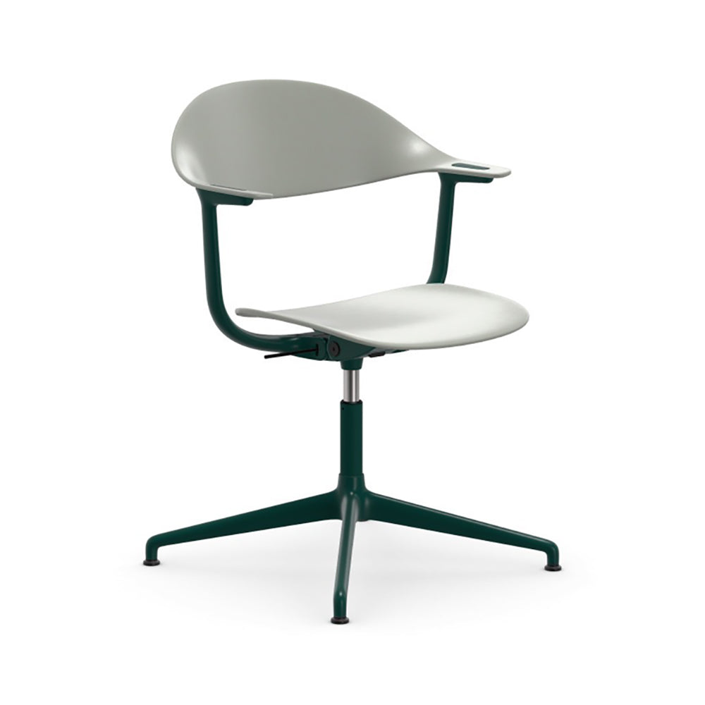 Mynt Plastic Task Chair Chairs Vitra Grey Bottle Green Powder Coated Aluminum 4-Star Base