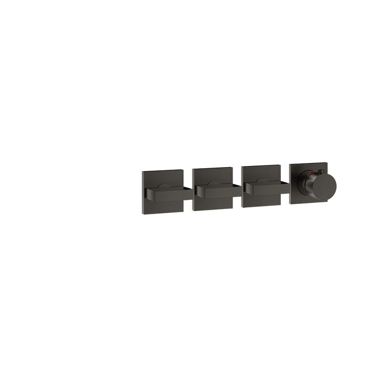 Gessi Inverso Bath & Shower Thermostatic Mixer - 44336 Bathroom Accessories GESSI Black Metal Brushed PVD