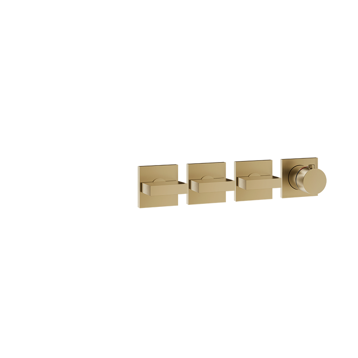 Gessi Inverso Bath & Shower Thermostatic Mixer - 44336 Bathroom Accessories GESSI Warm Bronze Brushed PVD