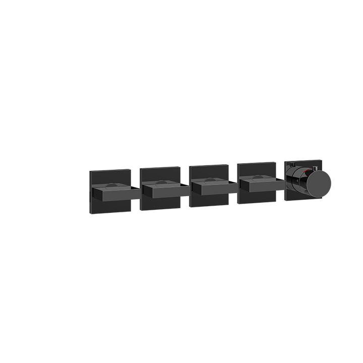 Gessi Inverso Bath & Shower Thermostatic Mixer - 44338 Bathroom Accessories GESSI Black Metal PVD