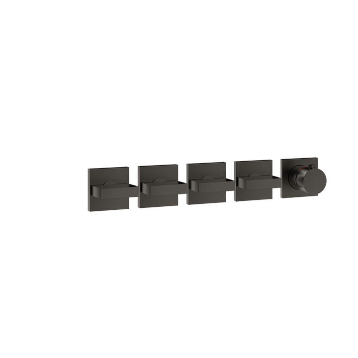 Gessi Inverso Bath & Shower Thermostatic Mixer - 44338 Bathroom Accessories GESSI Black Metal Brushed PVD