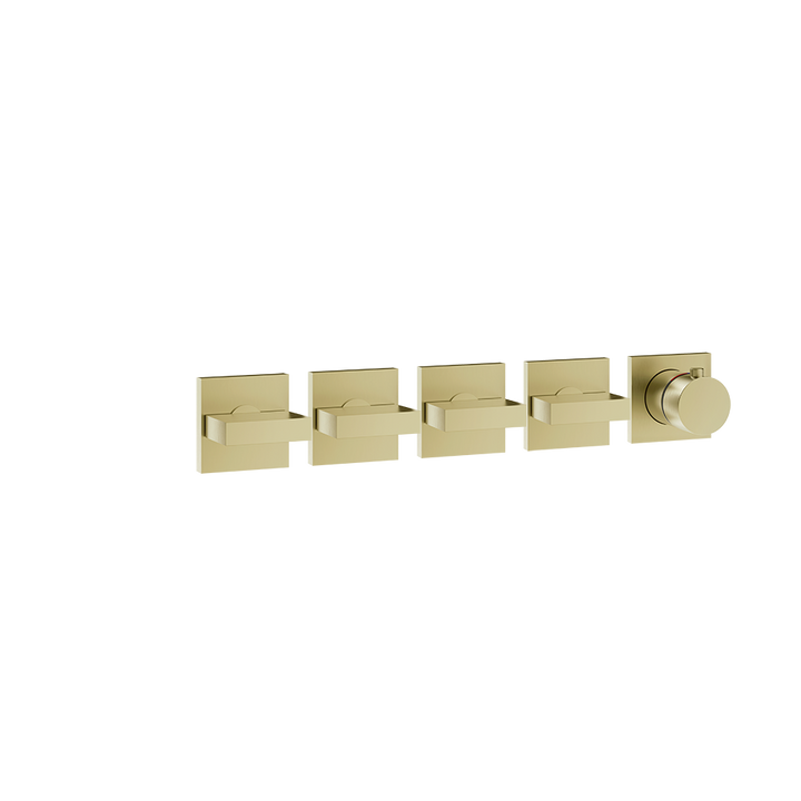 Gessi Inverso Bath & Shower Thermostatic Mixer - 44338 Bathroom Accessories GESSI Brass Brushed PVD