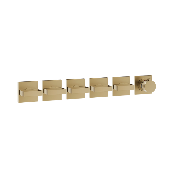 Gessi Inverso Bath & Shower Thermostatic Mixer - 44340 Bathroom Accessories GESSI Warm Bronze Brushed PVD