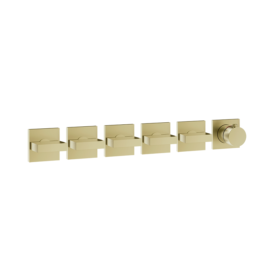 Gessi Inverso Bath & Shower Thermostatic Mixer - 44340 Bathroom Accessories GESSI Brass Brushed PVD