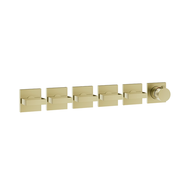 Gessi Inverso Bath & Shower Thermostatic Mixer - 44340 Bathroom Accessories GESSI Brass Brushed PVD
