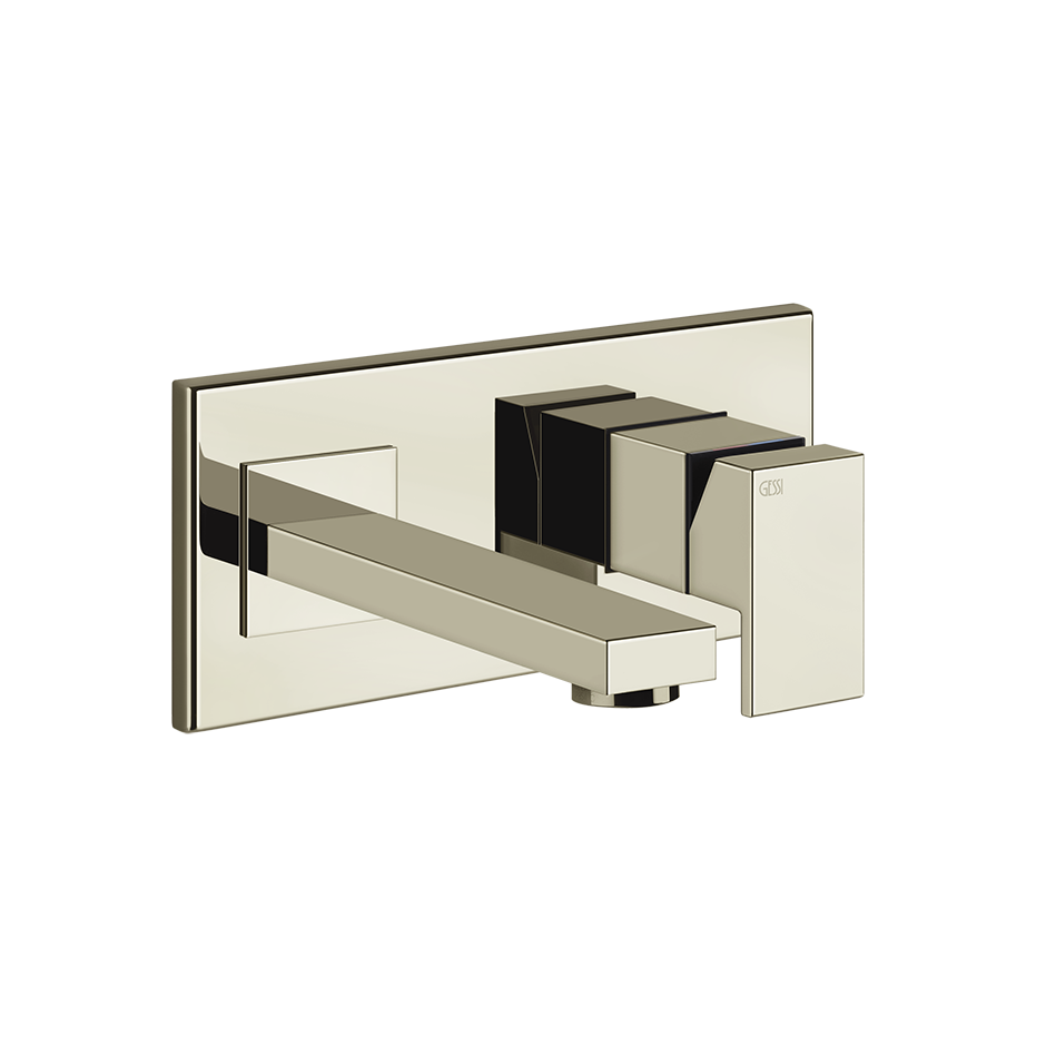 Rettangolo External parts for built-in mixer spout with lenght on request, without was - 44834 Built In Parts GESSI Nickel PVD