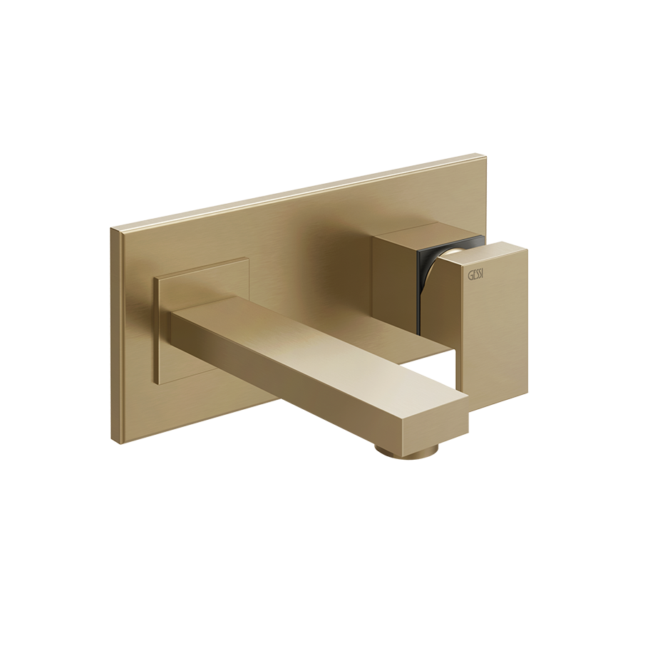 Rettangolo External parts for built-in mixer spout with lenght on request, without was - 44834 Built In Parts GESSI Warm Bronze Brushed PVD