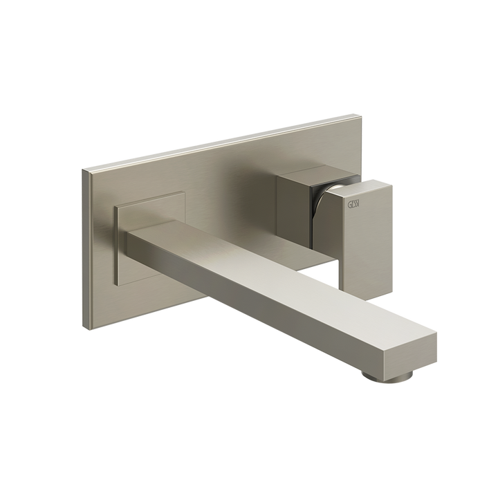 Rettangolo External parts for built-in mixer with long spout, without waste - 44838 Built In Parts GESSI Finox Brushed Nickel
