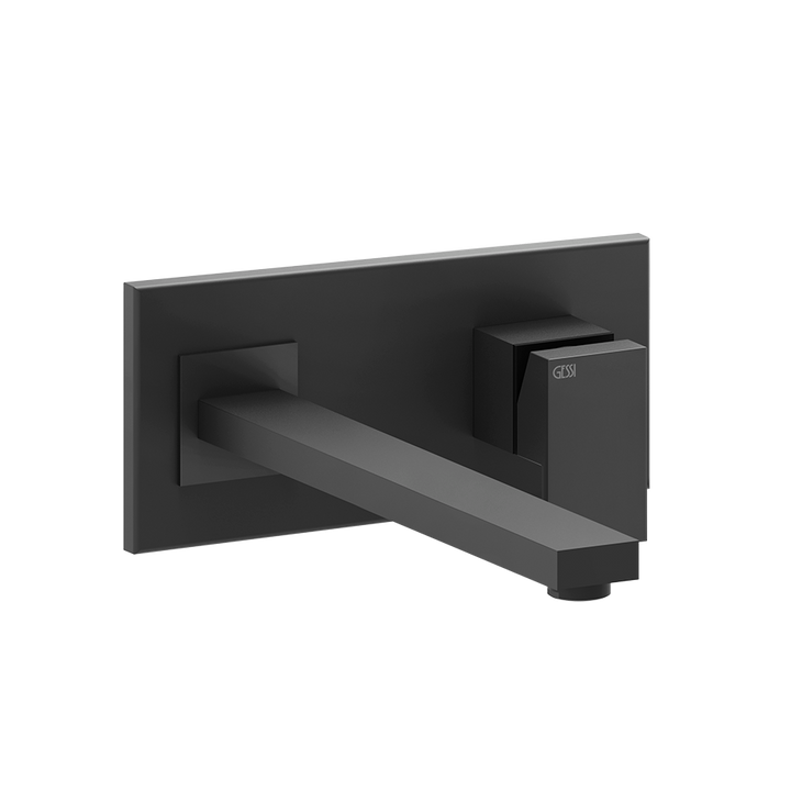 Rettangolo External parts for built-in mixer with long spout, without waste - 44838 Built In Parts GESSI Matte Black
