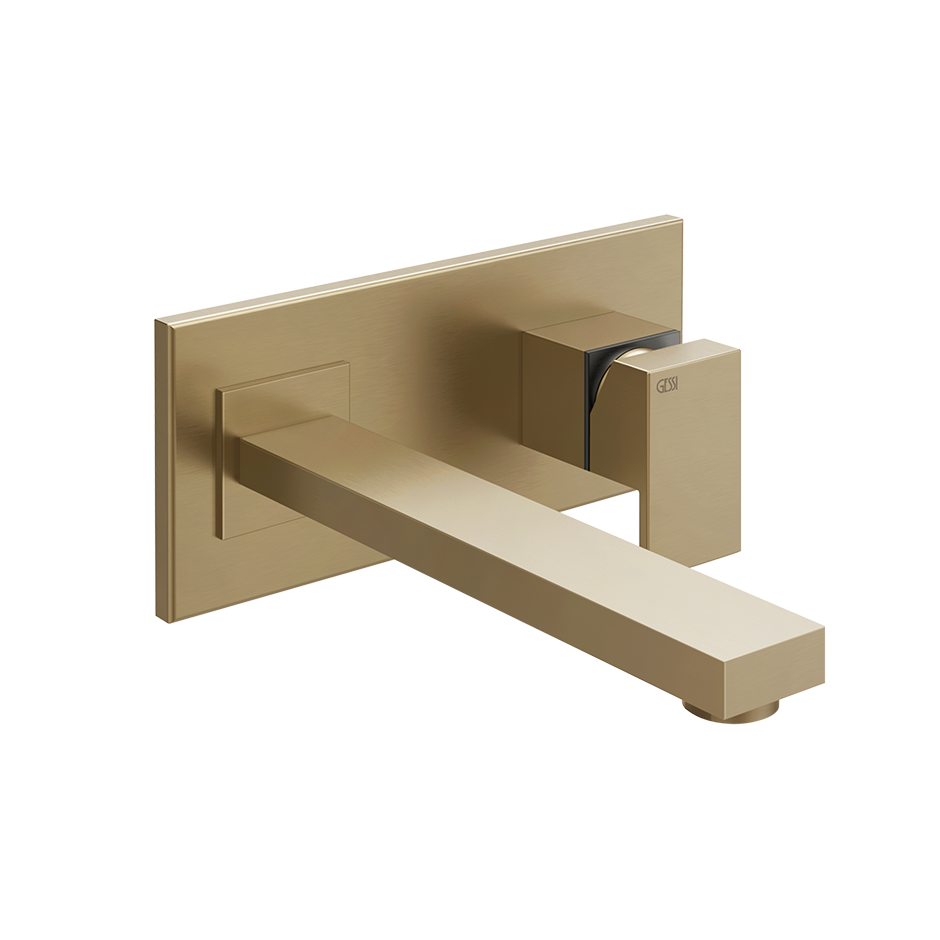 Rettangolo External parts for built-in mixer with long spout, without waste - 44838 Built In Parts GESSI Warm Bronze Brushed PVD