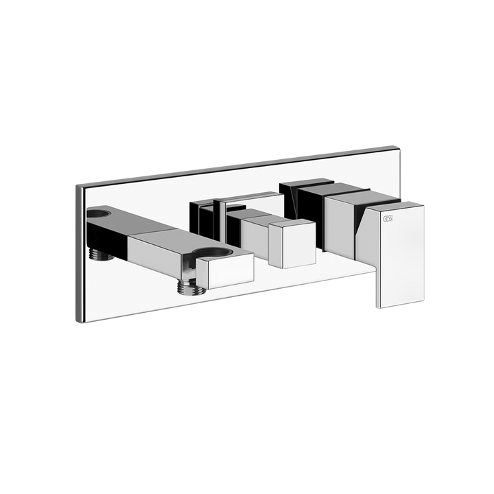 Rettangolo External parts for two-way built-in shower mixer with diverter, water outle - 44911 Built In Parts GESSI Chrome