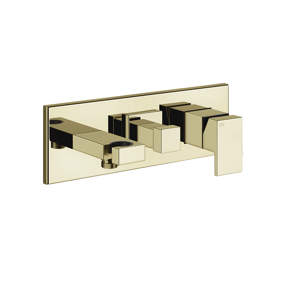 Rettangolo External parts for two-way built-in shower mixer with diverter, water outle - 44911 Built In Parts GESSI Brass PVD