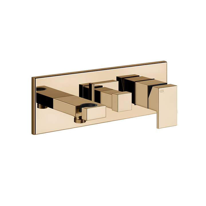 Rettangolo External parts for two-way built-in shower mixer with diverter, water outle - 44911 Built In Parts GESSI Warm Bronze PVD