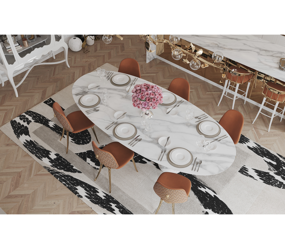 Pietra Oval Xl Nero Marquina Dining Table  Boca Do Lobo   