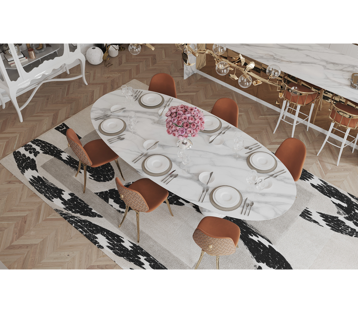 Pietra Oval Xl Nero Marquina Dining Table  Boca Do Lobo   