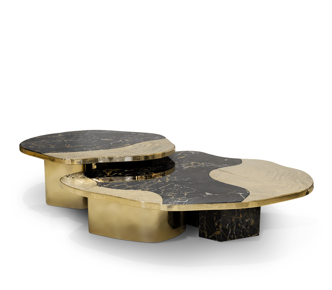 ophelia portoro marble and gold center table Coffee Tables Boca Do Lobo