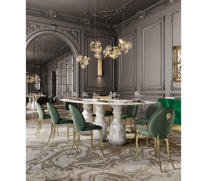 Pietra Oval Xl Nero Marquina Dining Table  Boca Do Lobo   