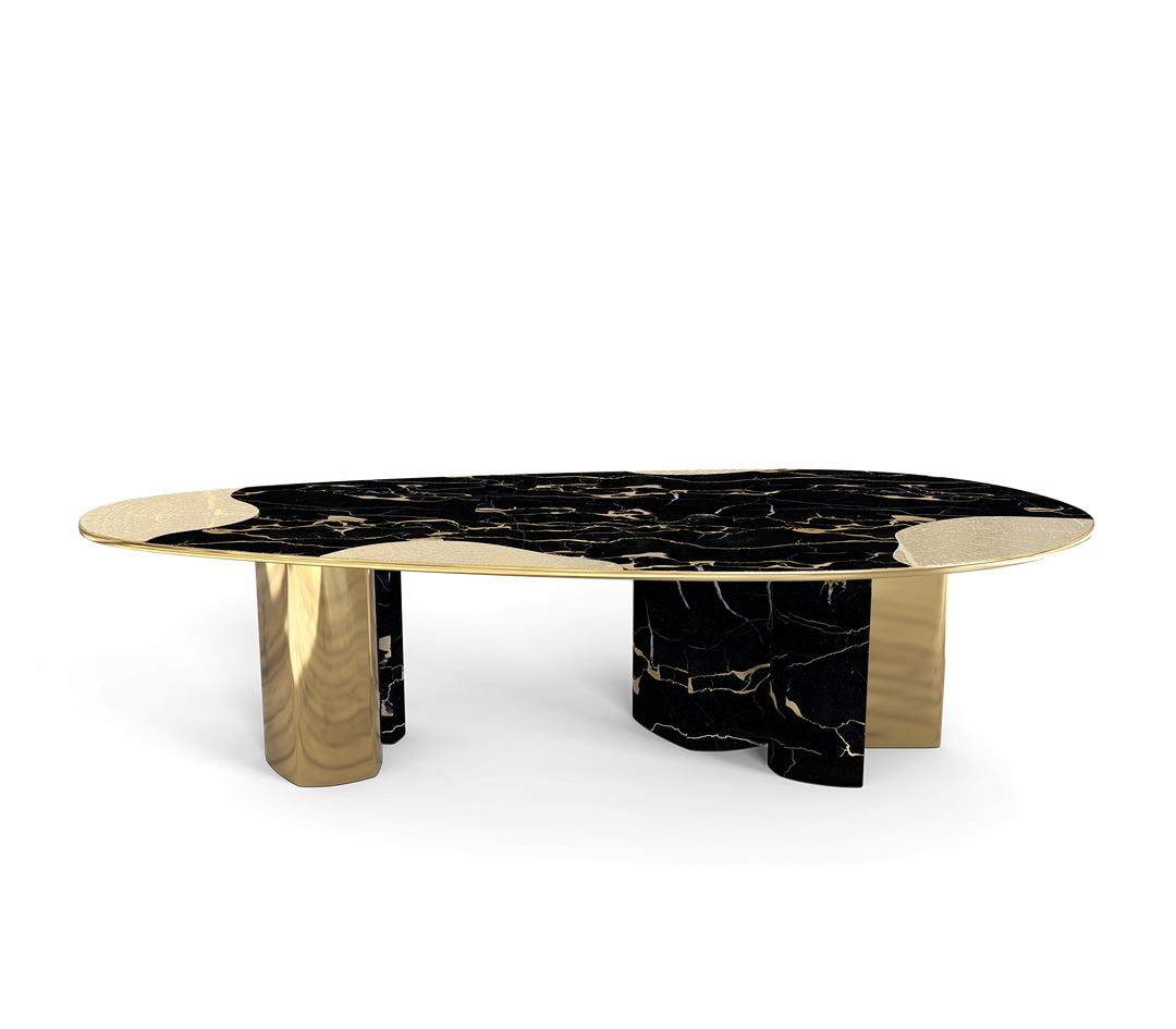 Ophelia Dining Table  Boca Do Lobo Portoro Marble And Gold  