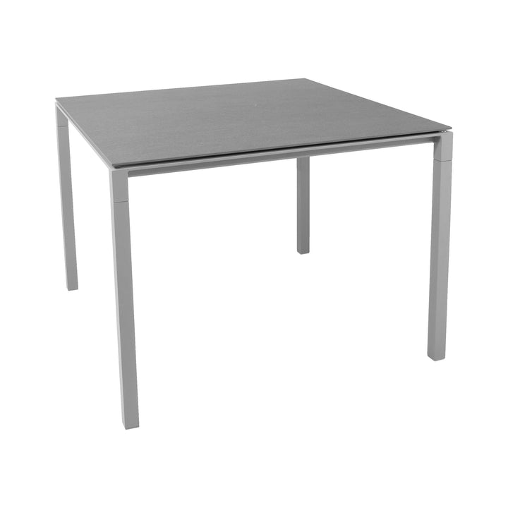 Pure Outdoor Square Dining Table Tables Cane-line Basalt Ceramic Light Grey Aluminum