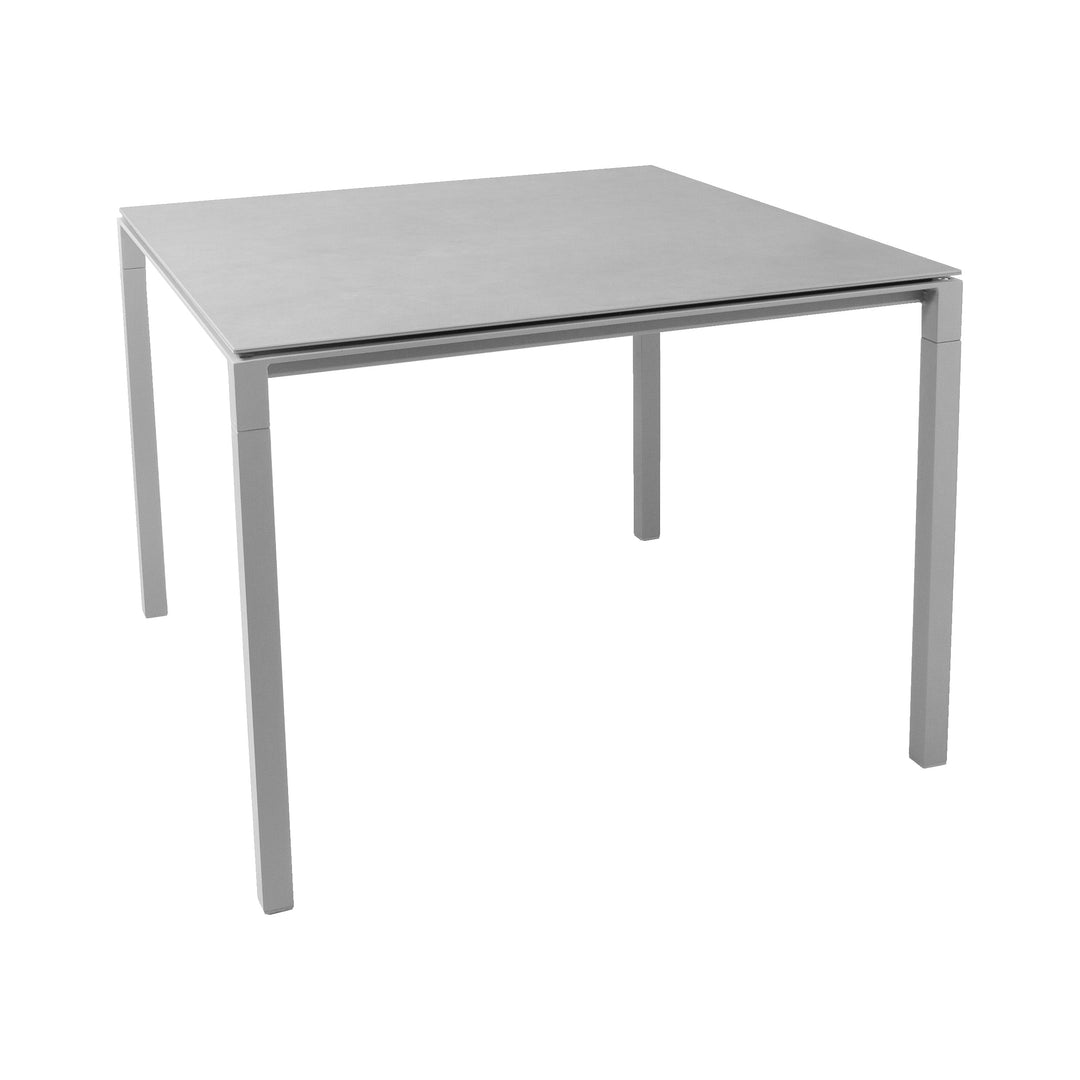 Pure Outdoor Square Dining Table Tables Cane-line Concrete Grey Ceramics Light Grey Aluminum