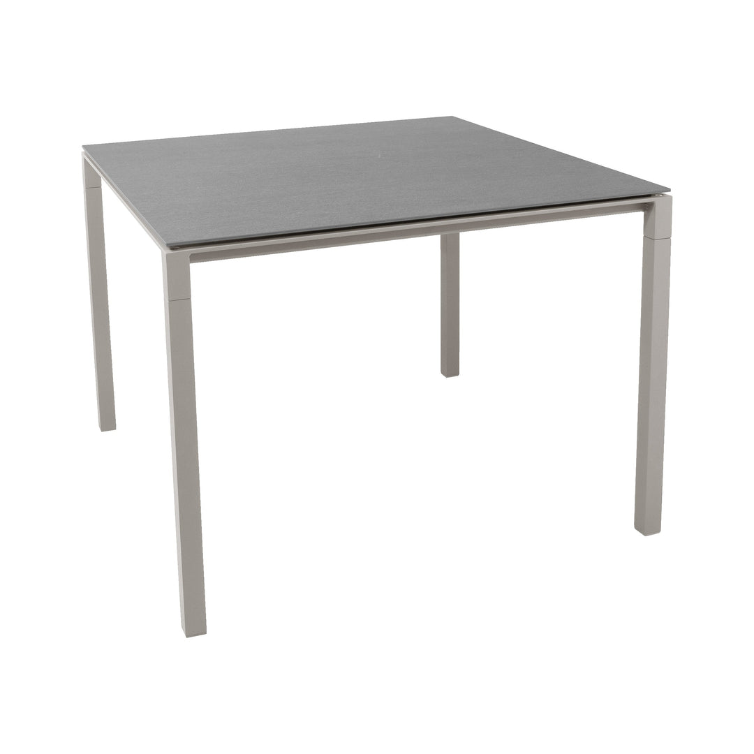 Pure Outdoor Square Dining Table Tables Cane-line Basalt Ceramic Taupe Aluminum