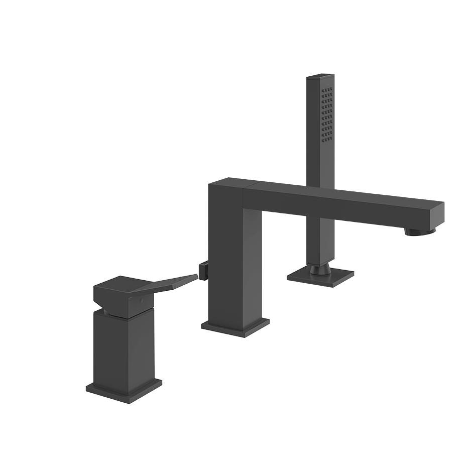 Rettangolo Three Holes Bath Mixer - 53037 Bathroom Accessories GESSI Matte Black