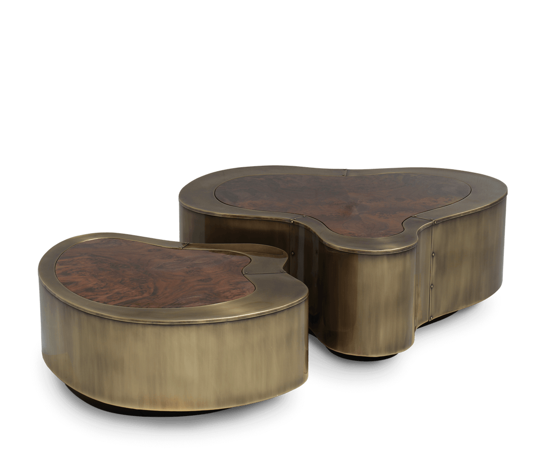 wave polished brass center table - Image 67