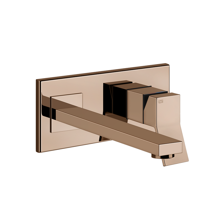Rettangolo External parts for built-in mixer with long spout, without waste - 53090 Built In Parts GESSI Copper PVD