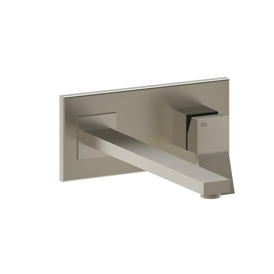 Rettangolo External parts for built-in mixer with long spout, without waste - 53090 Built In Parts GESSI Finox Brushed Nickel