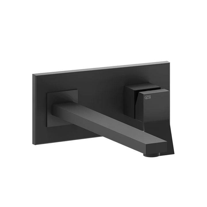Rettangolo External parts for built-in mixer with long spout, without waste - 53090 Built In Parts GESSI Matte Black