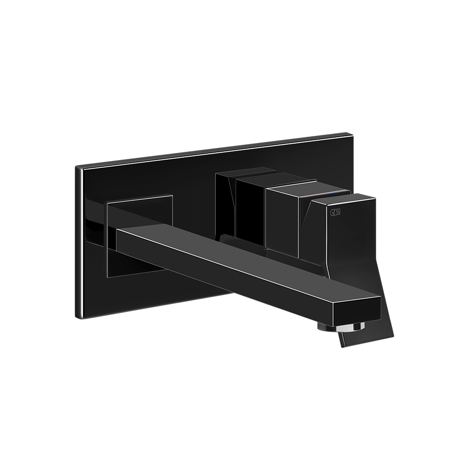 Rettangolo External parts for built-in mixer with long spout, without waste - 53090 Built In Parts GESSI Black Metal PVD