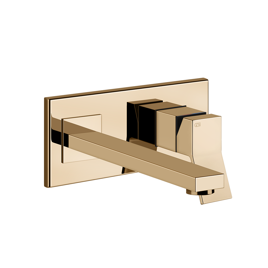 Rettangolo External parts for built-in mixer with long spout, without waste - 53090 Built In Parts GESSI Warm Bronze PVD