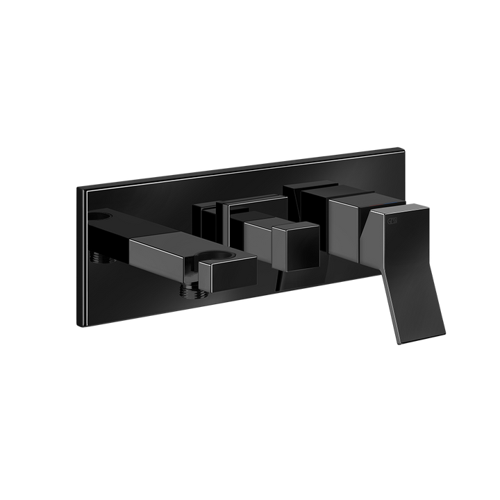 Rettangolo External parts for two-way built-in shower mixer with automatic diverter, w - 53140 Built In Parts GESSI Black Metal PVD