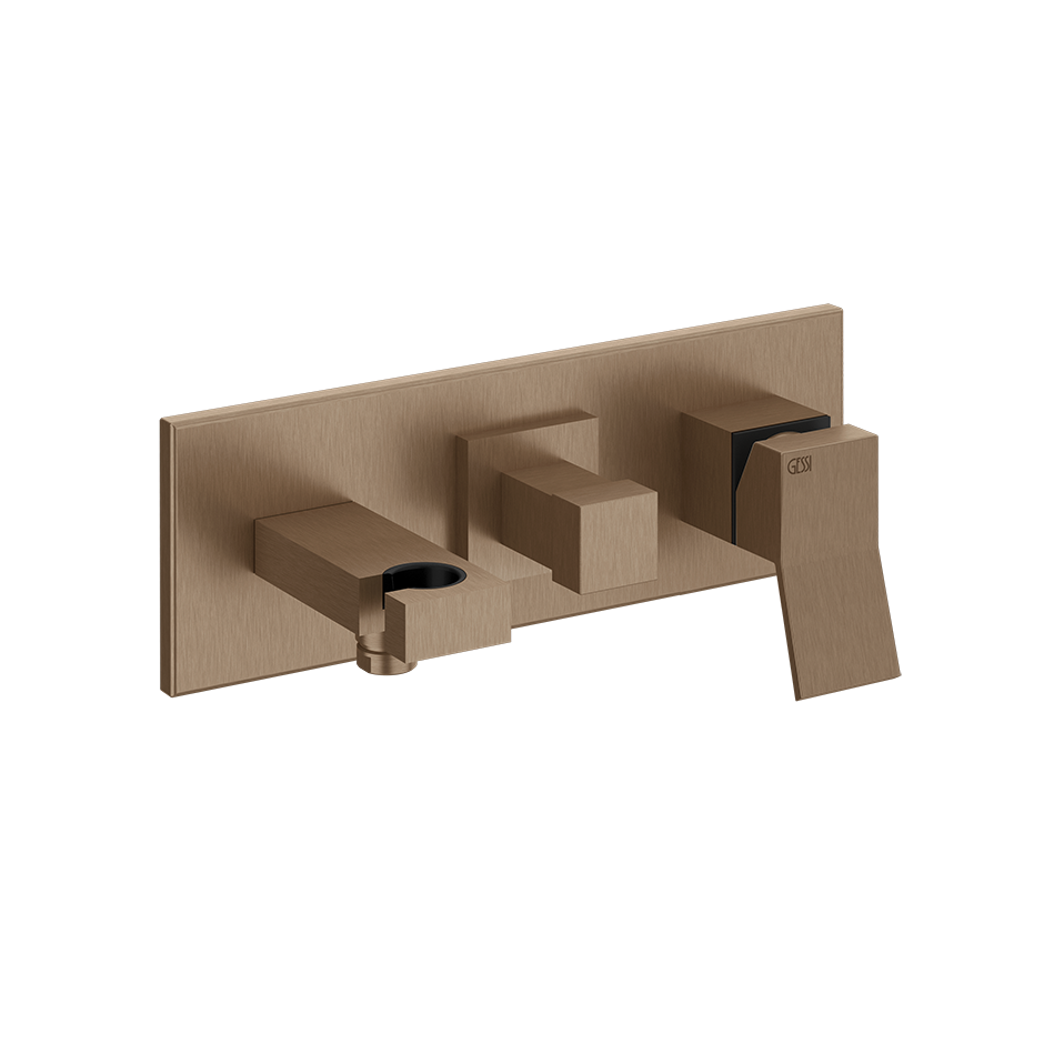 Rettangolo External parts for two-way built-in shower mixer with automatic diverter, w - 53140 Built In Parts GESSI Copper Brushed PVD