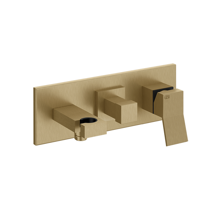 Rettangolo External parts for two-way built-in shower mixer with automatic diverter, w - 53140 Built In Parts GESSI Warm Bronze Brushed PVD
