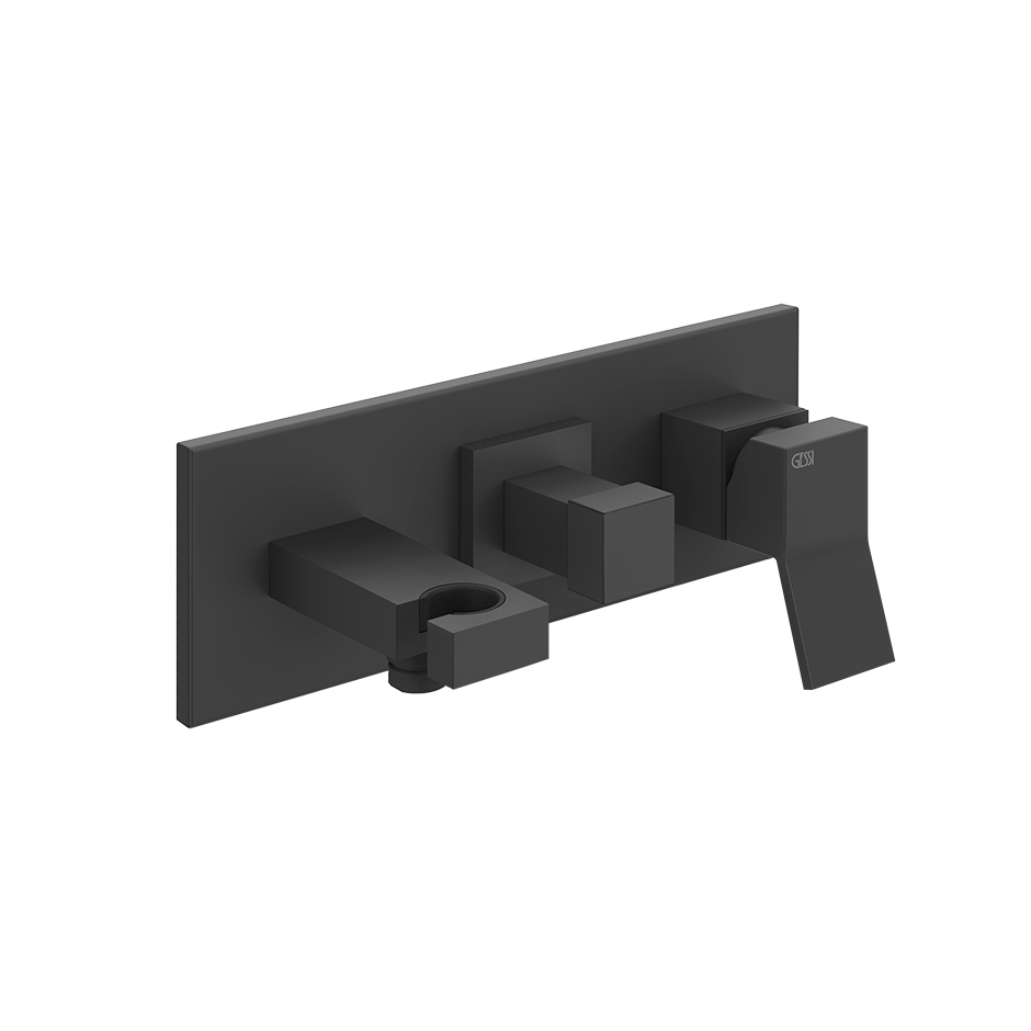 Rettangolo External parts for two-way built-in shower mixer with automatic diverter, w - 53141 Built In Parts GESSI Matte Black