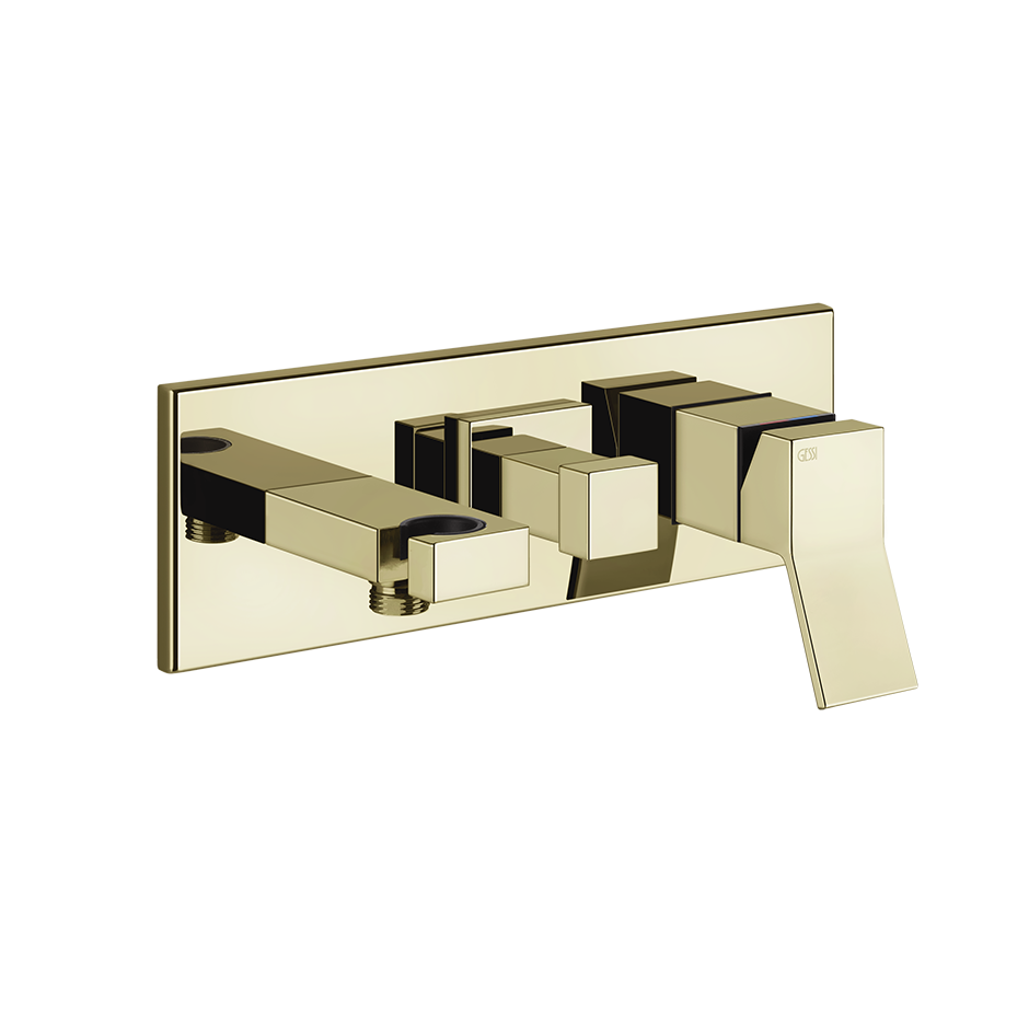 Rettangolo External parts for two-way built-in shower mixer with automatic diverter, w - 53141 Built In Parts GESSI Brass PVD