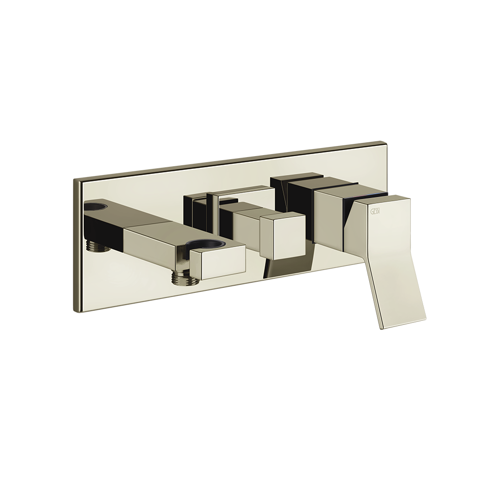 Rettangolo External parts for two-way built-in shower mixer with automatic diverter, w - 53141 Built In Parts GESSI Nickel PVD