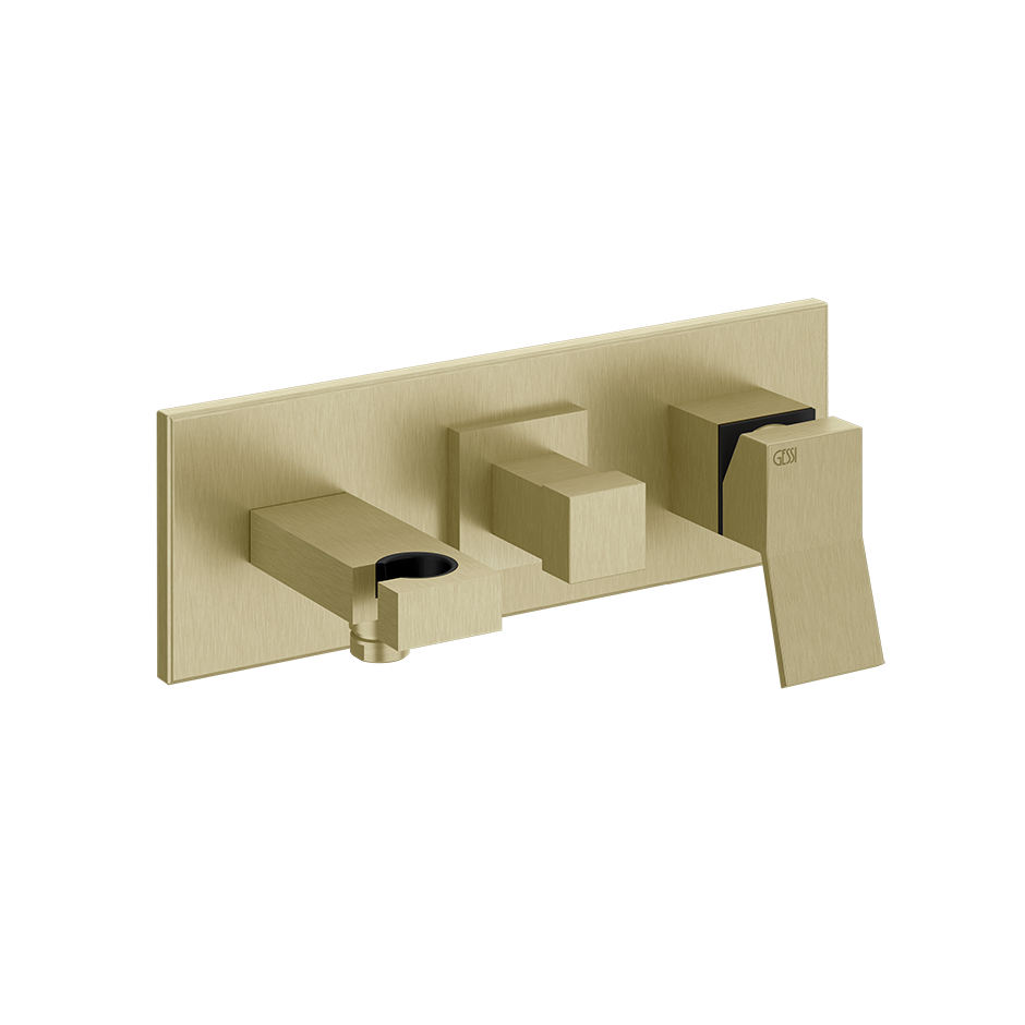 Rettangolo External parts for two-way built-in shower mixer with automatic diverter, w - 53141 Built In Parts GESSI Brass Brushed PVD